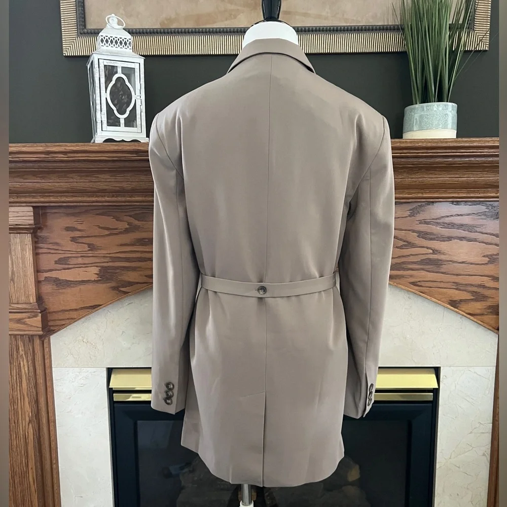 Topshop Women's Tan Belted‎ Blazer Jacket Size 4 NEW